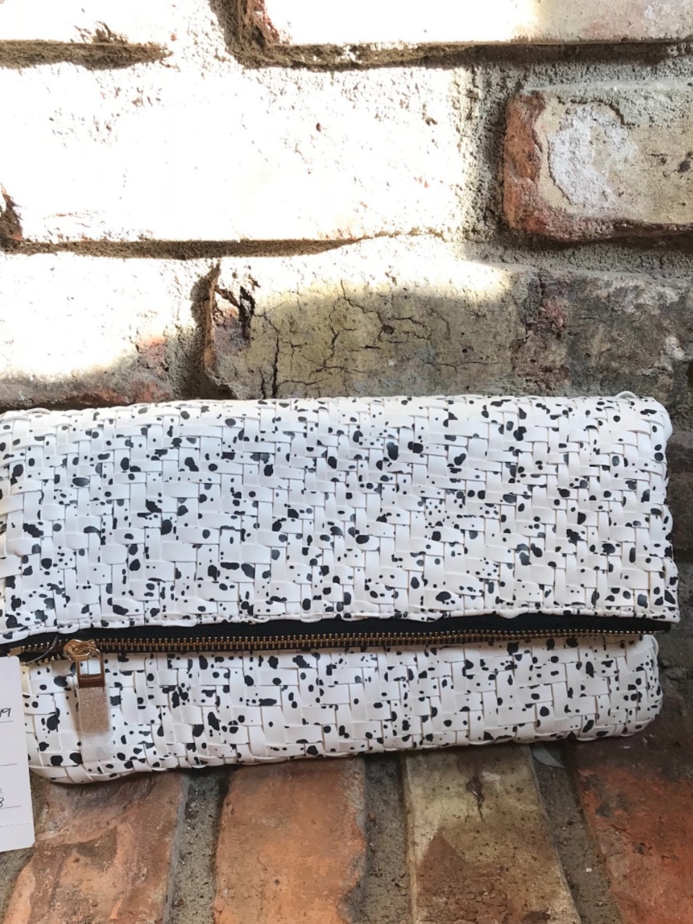Anthropologie Black and White Paint Splatter Purse - Clutch or crossbody! NWT